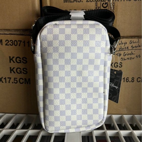 Disney Mickey and Fab Four Friends Back Side Group Pose Checker Crossbody Wallet - Picture 8 of 8